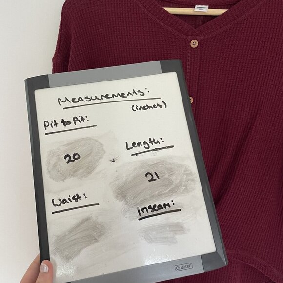 Old Navy sz L kids red waffle knit faux buttons front tie long sleeved sweater - Picture 7 of 8